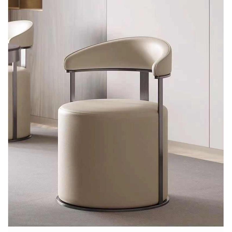 轻奢现代家用客厅大圆凳靠背洽谈卧室桌椅茶台凳椅梳妆凳子