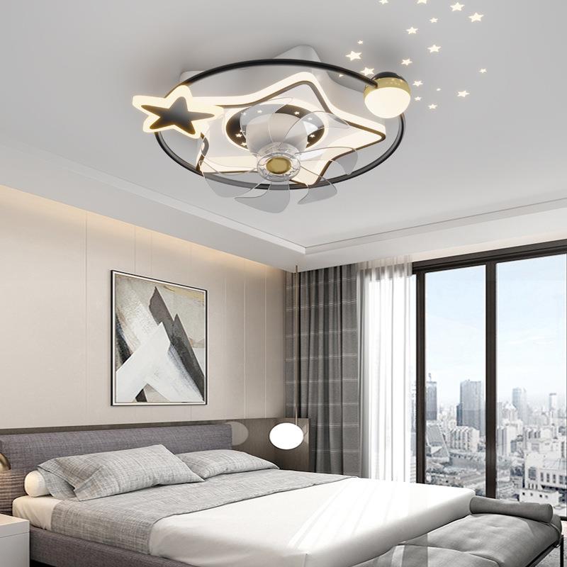 新款直销北欧智能卧室摇头吸顶风扇灯2022新款简约现代家用餐厅客