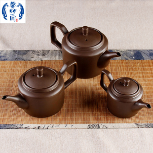 馨明园原矿紫陶德钟壶防烫大手柄好出水大容量家用茶壶复古新中式