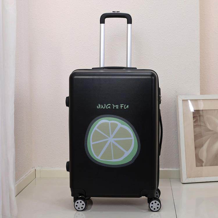 高档李卡通动漫拉杆旅行箱男潮青年个涂鸦密码性皮箱24寸高中大学