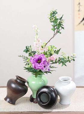 剑山中式华花瓶美人肩插花器皿中道花艺日式禅花意花器OQB花盆摆