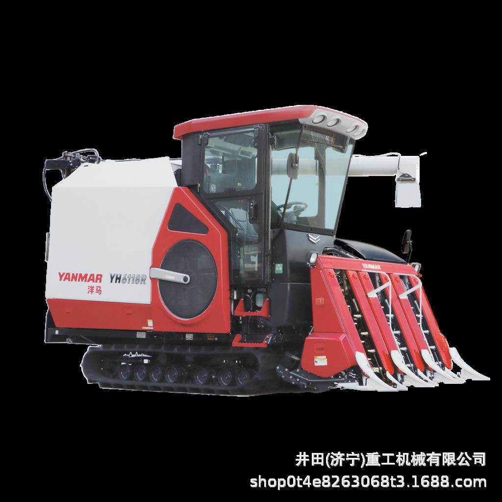 洋马YH6118R半喂入水旱两用微耕型脱粒不卡粮小型稻麦联合收获机