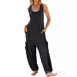 Women Overalls Jumpsuits Loose Casual Dressy Sleeveless