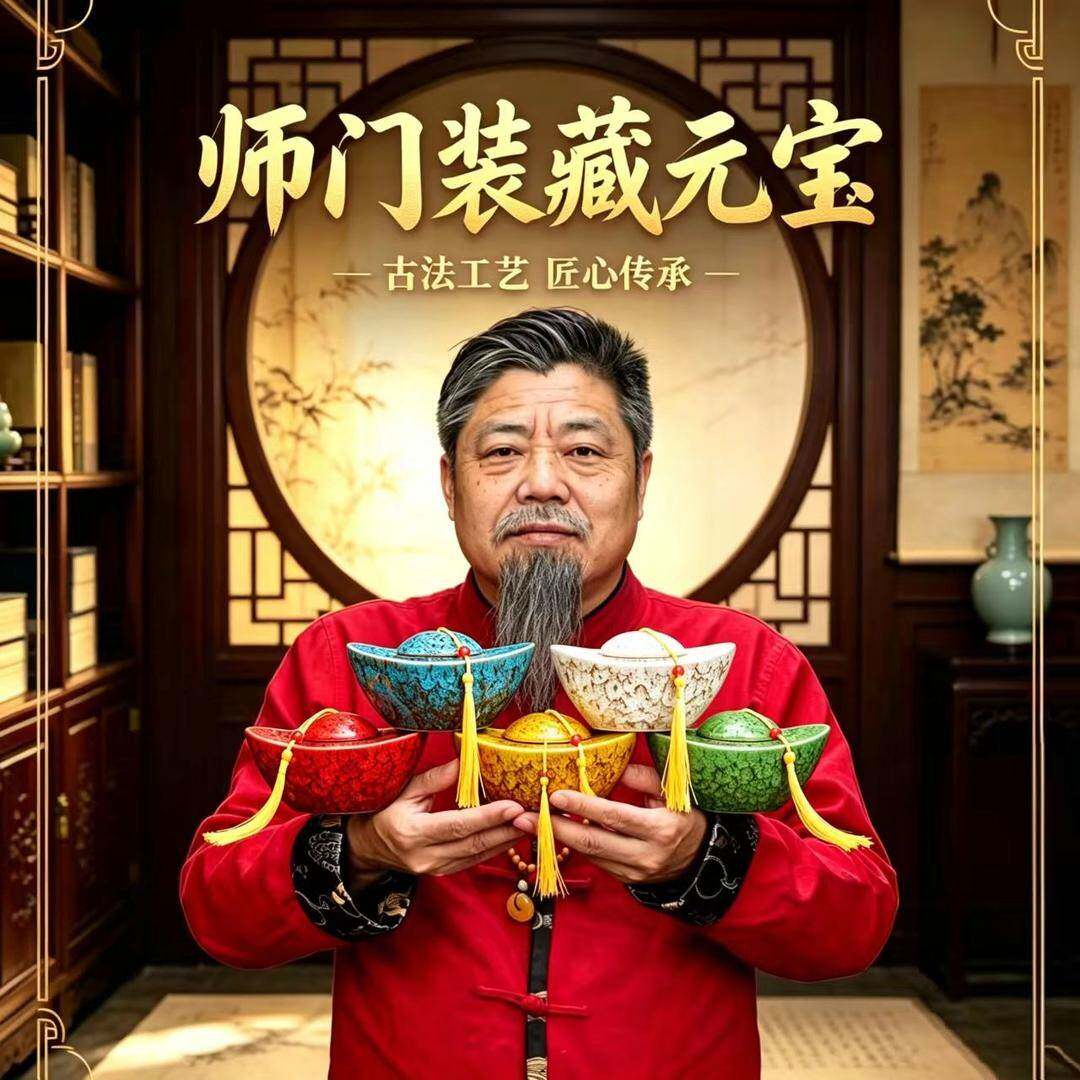 手工招财进宝元宝摆件家居办公店铺前台装饰吉祥物