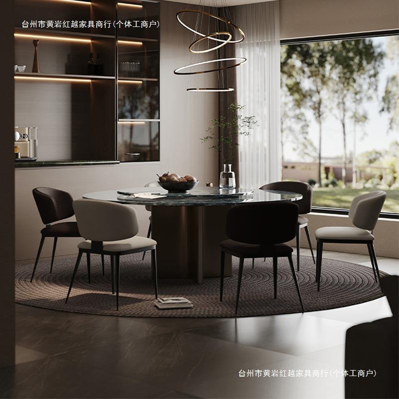 意厅式餐极简轻简2339约家用奢靠背个性餐椅休闲座椅超纤皮耐磨凳