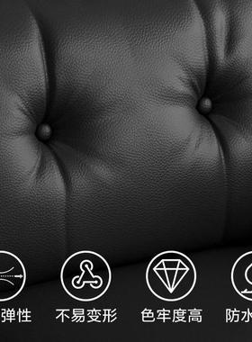 公寓沙发接小户型出房客厅理TKM发租棋牌室休息待黑色皮布双店人