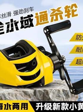 小黄轮水滴轮泛用磁力刹车轮打黑远投防炸线渔轮渔具