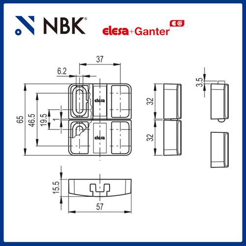NBK ELESA BMST 弹簧门锁高科技聚合体用于T型槽型材机械零配件