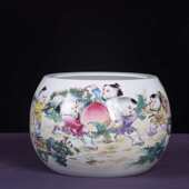 五子登科罐景德镇缸陶瓷带鱼缸聚宝盆物储茶叶盖陶瓷家用米缸