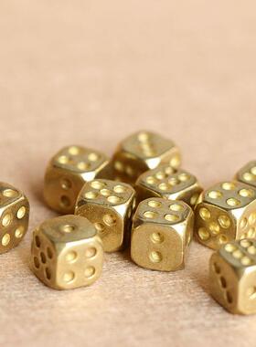 创意黄铜创意黄铜色子数字骰子酒吧热点筛子娱乐手工个性铜筛