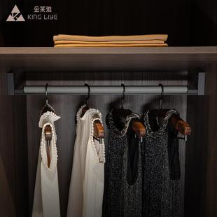 超纤皮革衣通杆铝合型材衣B柜带胶条静音防威金法横杆挂滑B128皮