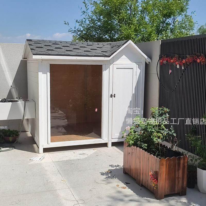 户外猫屋室外防雨防晒实木宠物猫窝狗窝宠物大型犬狗房子猫别墅