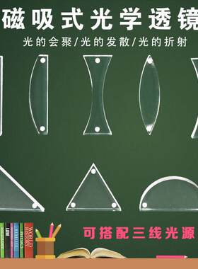 磁吸式光学透镜 透镜 光的会聚折射反射磁性半圆透镜等边三角