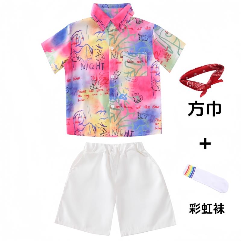 高档儿式童90年代覆古港啦啦装队表演服小学幼会儿园运动表演服装