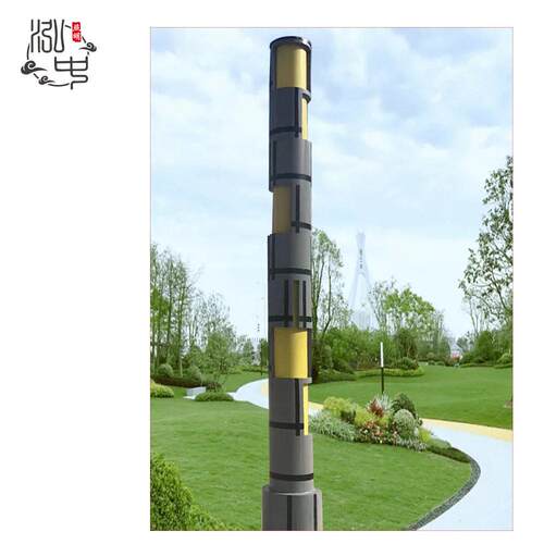 3米造型景观灯 激光割庭院路灯 黄色亚克力灰色透光Garden light