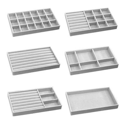 Jewelry tray, jewelry display tray, gray velvet cloth 首饰盘