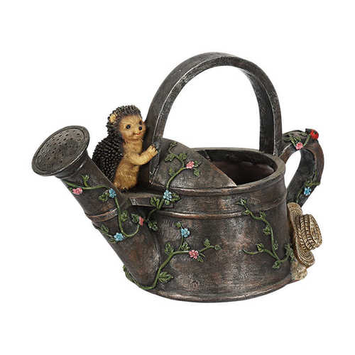 欧式写实仿真动物摆件卡通剌猬花缸树脂手工艺品室内外景观雕塑