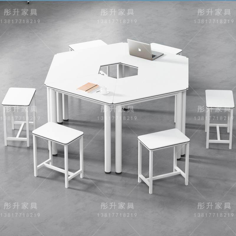 学校新款彤升六八拼接组合活动学生桌智慧实验讨论教室课桌椅套装