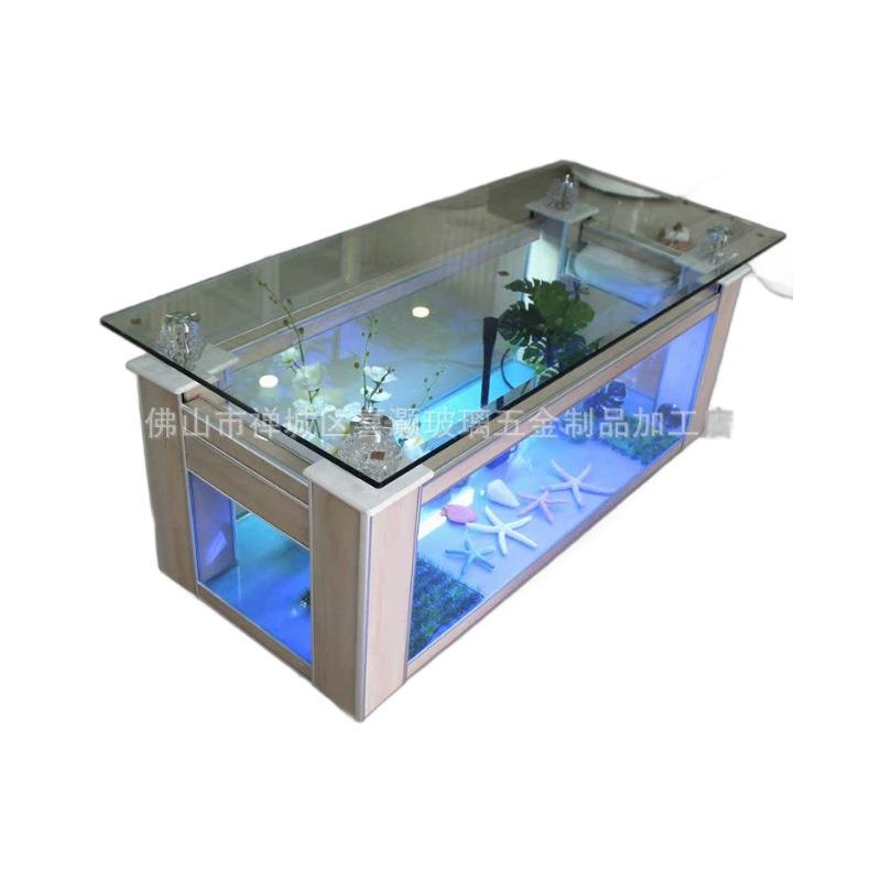 包邮长方形沙发茶几生态鱼缸水族箱客厅桌面茶几超白玻璃厂家