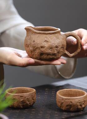 宜兴紫砂杯茶杯手工降坡泥带把公道杯分茶器供春主人杯子茶具配件