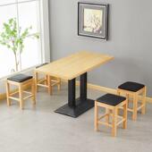 快餐小吃麻辣烫冷饮椅实木凳长方形餐桌商用甜品米线面馆早餐桌