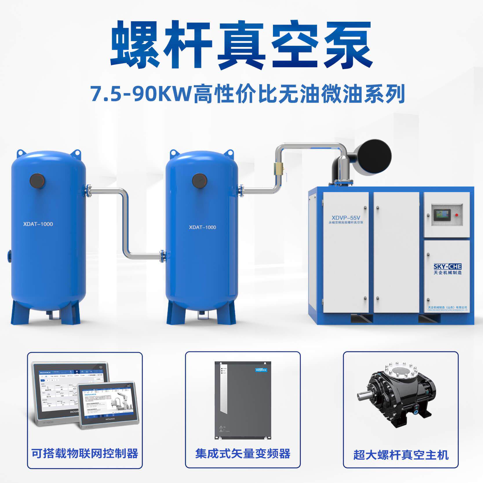 厂家直销永磁变频螺杆真空泵工业级真空泵5.5-90kw负压抽气真空泵
