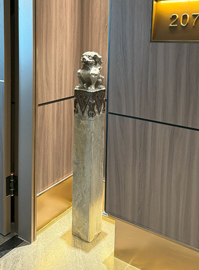 拴马桩仿古做旧青石柱石雕狮子麒麟貔貅玄关角落橱窗庭院装饰造景