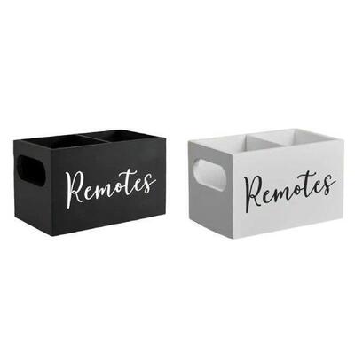 Remote Control Holder, Wooden Remote Holder with 2