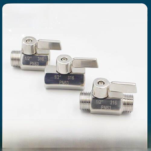 全钢迷你球阀正面304不锈钢内线和外线Pn63排放阀分流开关出口型