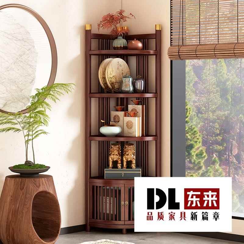 转角置物架家用墙角多层收纳架子客厅三角落地储物柜非实木拐角柜