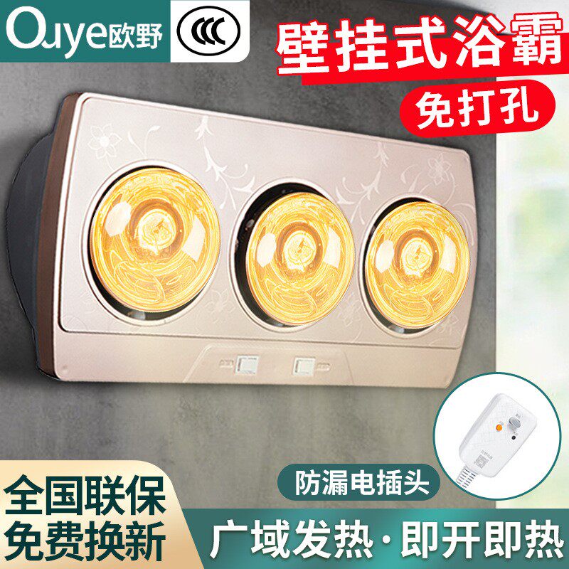 卫生间浴霸家用浴室取暖器免打孔防水灯暖壁挂式智能取暖