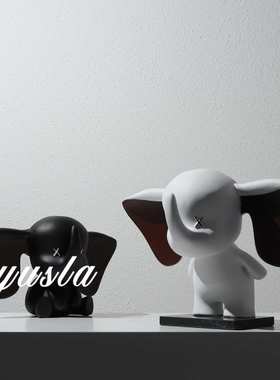 卡通简约可爱动物小飞象摆件样板间客厅玄关柜电视柜别墅软装饰品