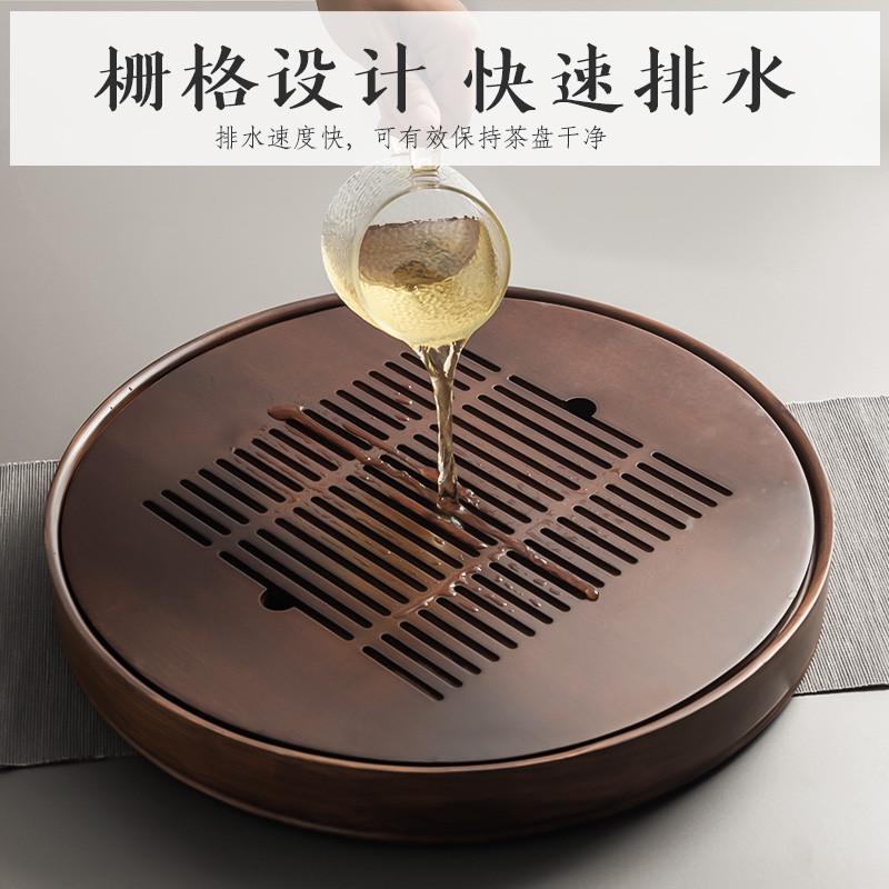 日式嵌入式胡桃木色竹制茶盘春羡ABS底盘茶具托盘 日式茶盘 嵌入