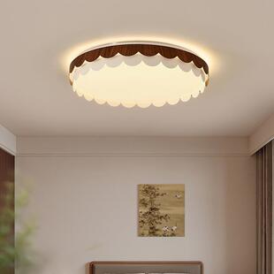 照月中古风卧室灯吸顶灯新款 木艺南瓜南洋风复古主卧书房间浪漫灯