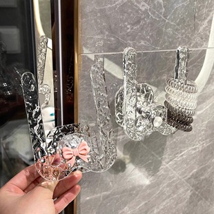 水波纹兔耳朵发圈置物架头绳发箍挂钩亚力克发卡发饰头箍收纳架