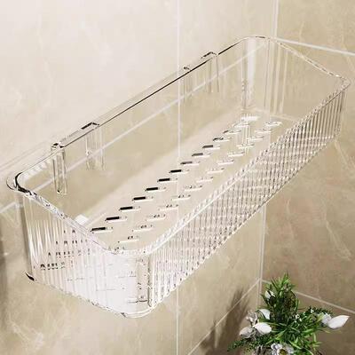 No-Drill Bathroom Storage Shelf, Transparent Acrylic Wall-Mo