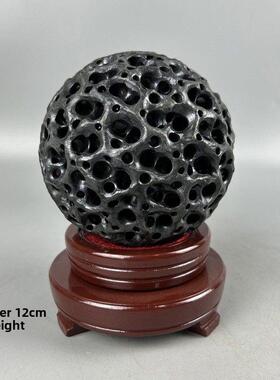 奇石原石球形太湖石精美球天然香炉书房书桌摆件灵璧石观赏石