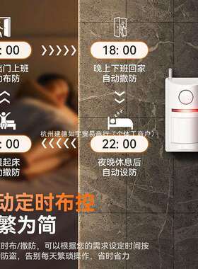 通商铺防盗报警外器防定入侵人体感应入户门开AHT-65A4门提醒手机