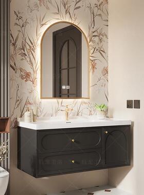 40进深陶瓷一体盆浴室柜组合超窄40cm小户型洗手盆柜洗脸盆洗漱台