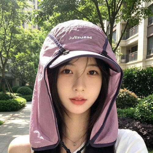 遮阳帽女款2026新款防晒抗UV速干可拆卸护颈鸭舌遮阳帽子女夏