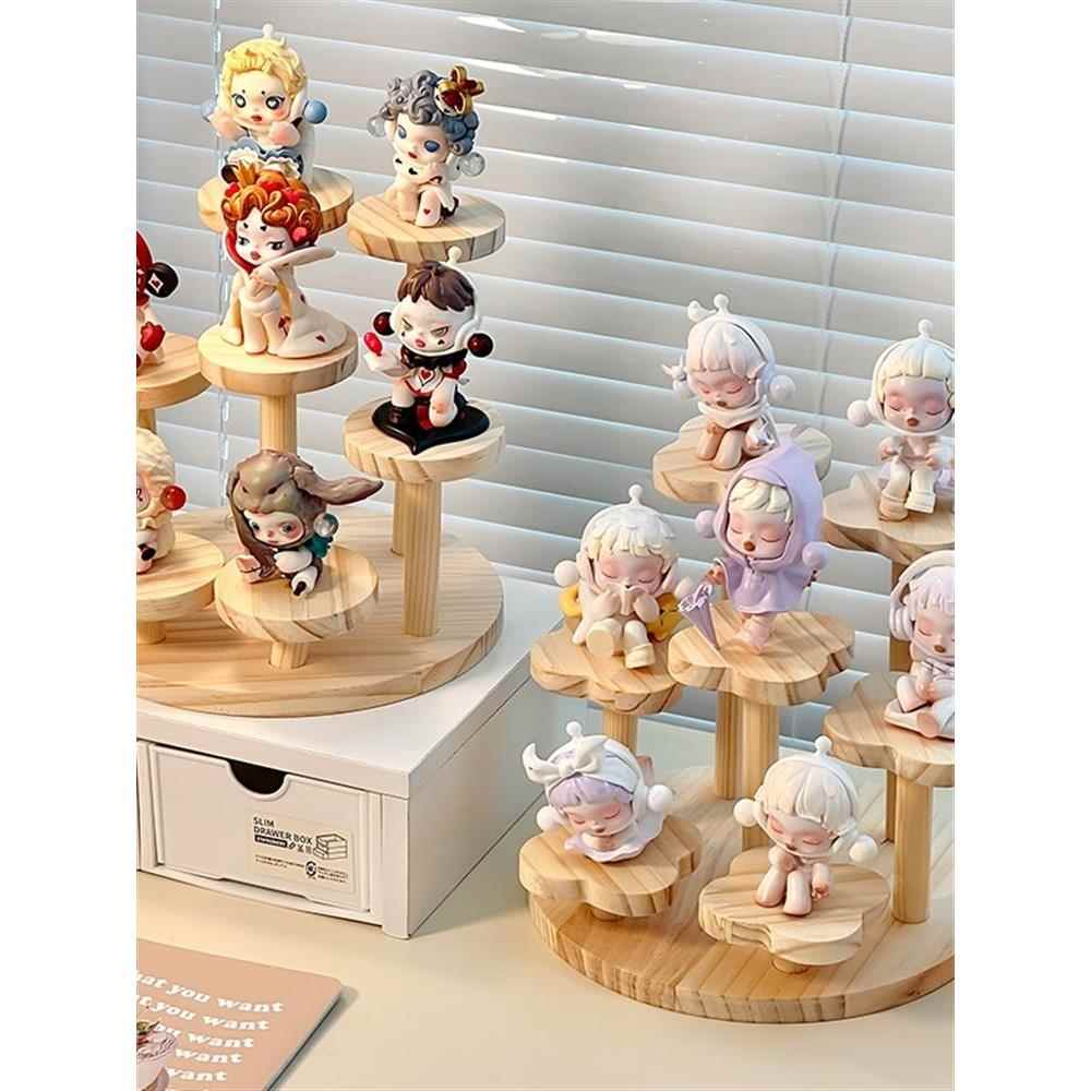 木制盲箱展示架手工制作的储物架梯子架小装饰品展示泡沫集市可爱