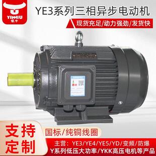 电机厂家YE3 132W三相异步电动机三相电机380v 6极1.5