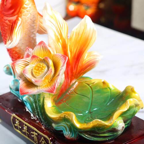 年有余锦锂鱼年红酒架酒家柜装F978J56M饰品摆件视居客厅电柜餐边