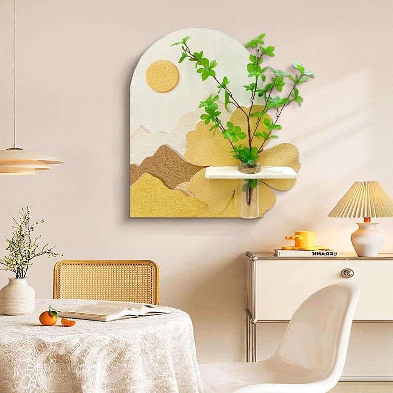 餐厅装饰画奶油风带花瓶墙上壁画可水培植物鲜花创意挂画饭厅墙画