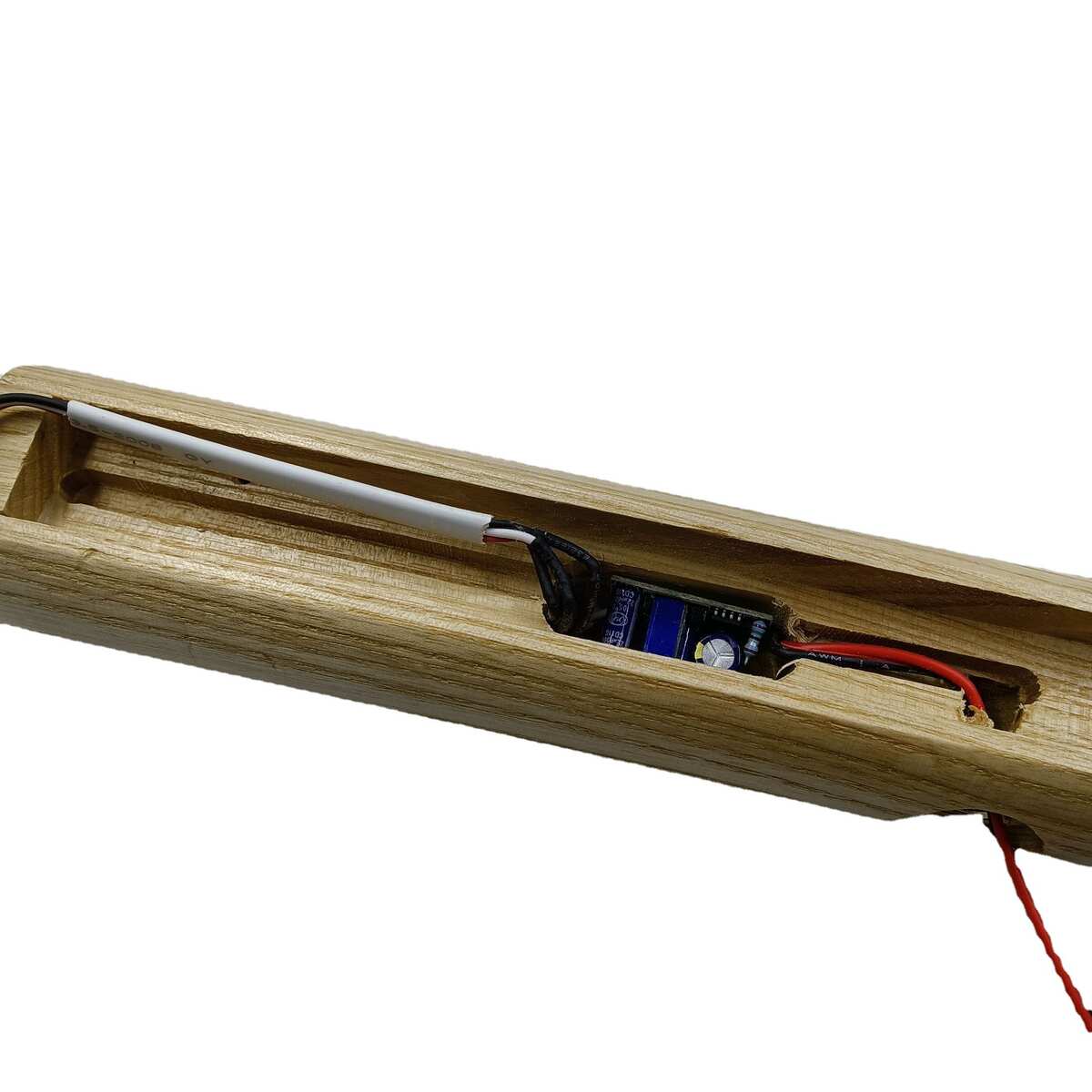 三色变光实木壁灯 简约卧室床头挂灯白光暖光中性光木质镜前灯