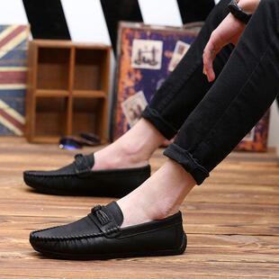 正品春男秋季休士豆豆男英伦韩版百搭透气懒人闲 潮流2鞋024年新