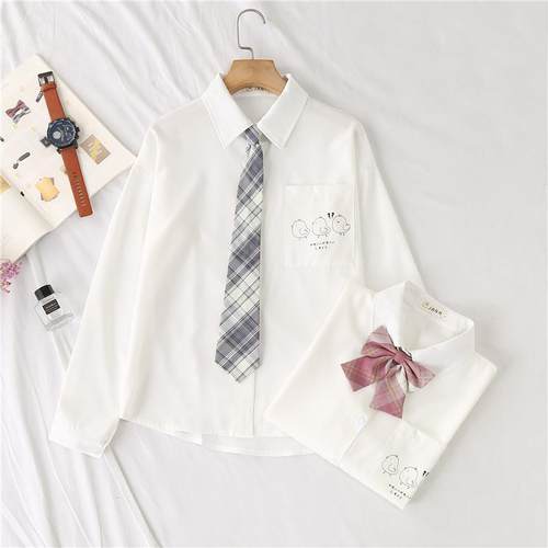 Uniform shirt womens long sleeve loose top female student