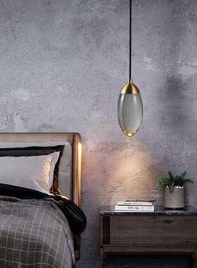 卧灯QVZ床创头吊灯轻奢水晶床头柜现代简约吧台吊线室灯小吊灯意