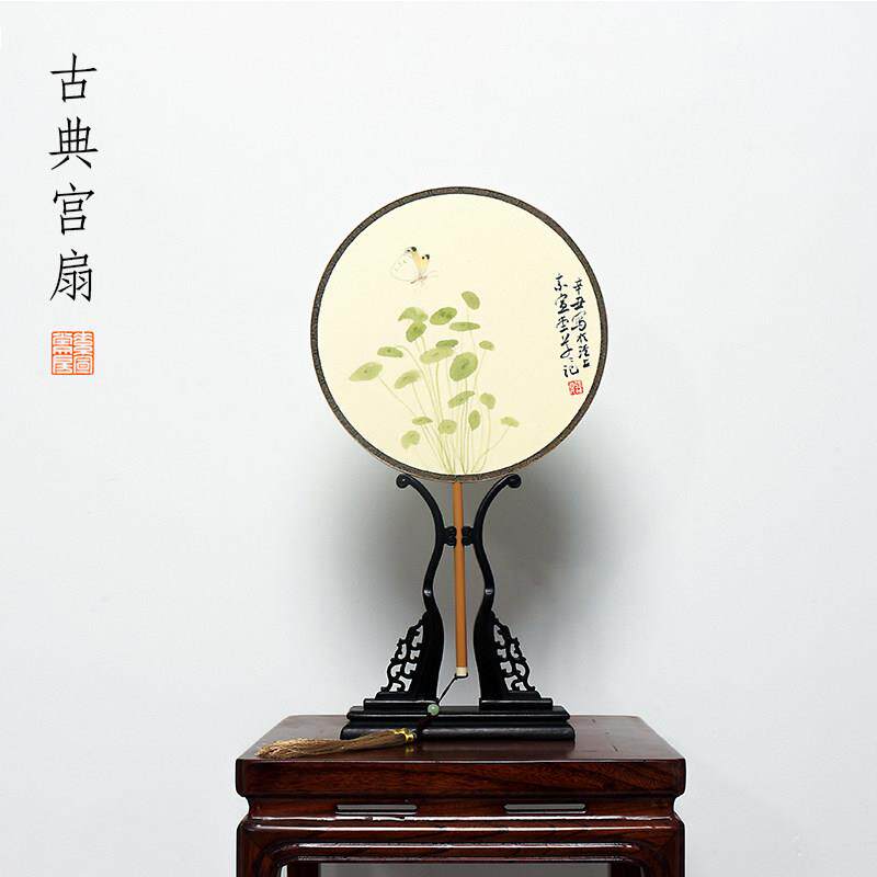 苏玄堂圆形双面古典宫扇，真丝空白宫扇，特价扇，贵妇舞宫轮扇，
