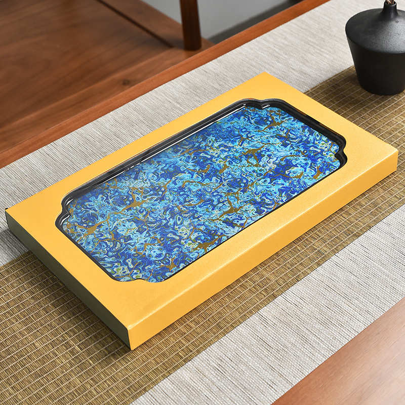 电木大漆星空干泡托盘果盘功夫茶道茶具收纳杯子复古小茶台